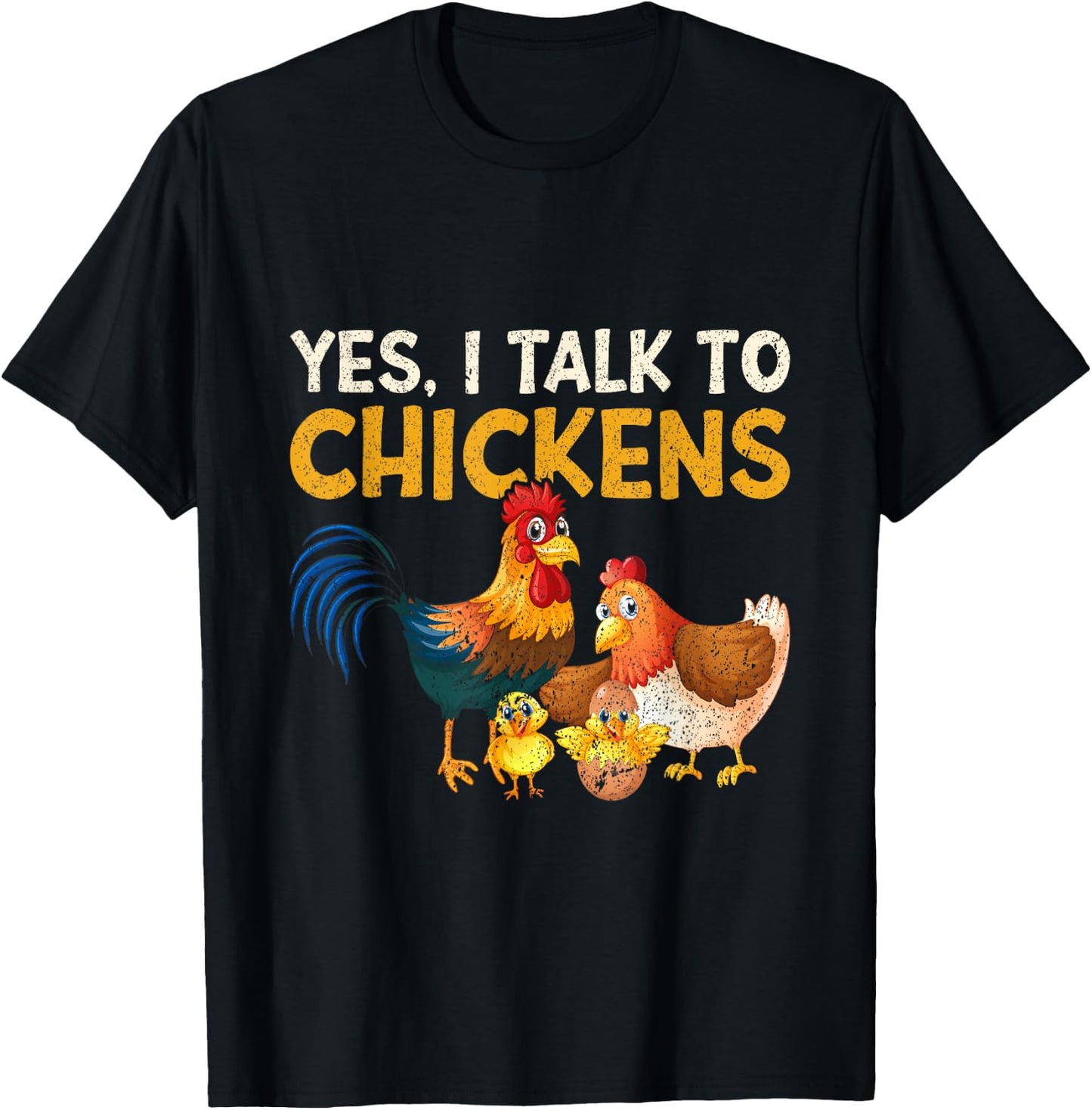 Kids Farming Boys Funny Farmer Gifts Women Yes, I Talk To Chickens | Farm Lover Funny Chicken Farmer T-Shirt - T-Shirt | Black