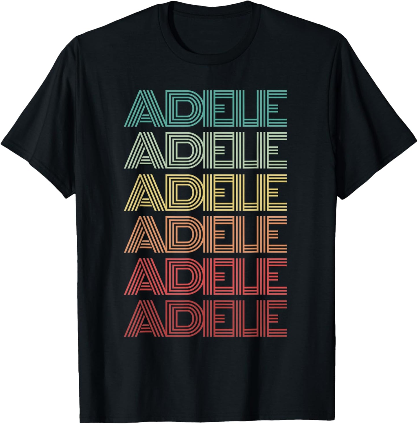 Retro First Name ADELE Italian Personalized Nametag Groovy T-Shirt - T-Shirt | Black