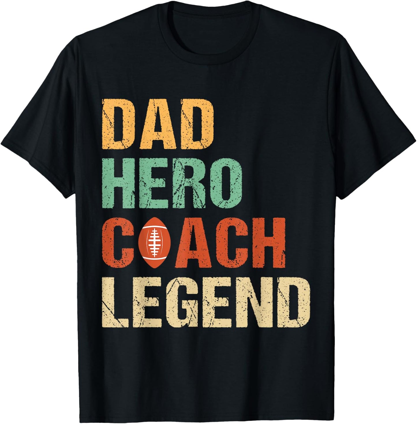 Dad Hero Coach Legend - American Football T-Shirt - T-Shirt | Black