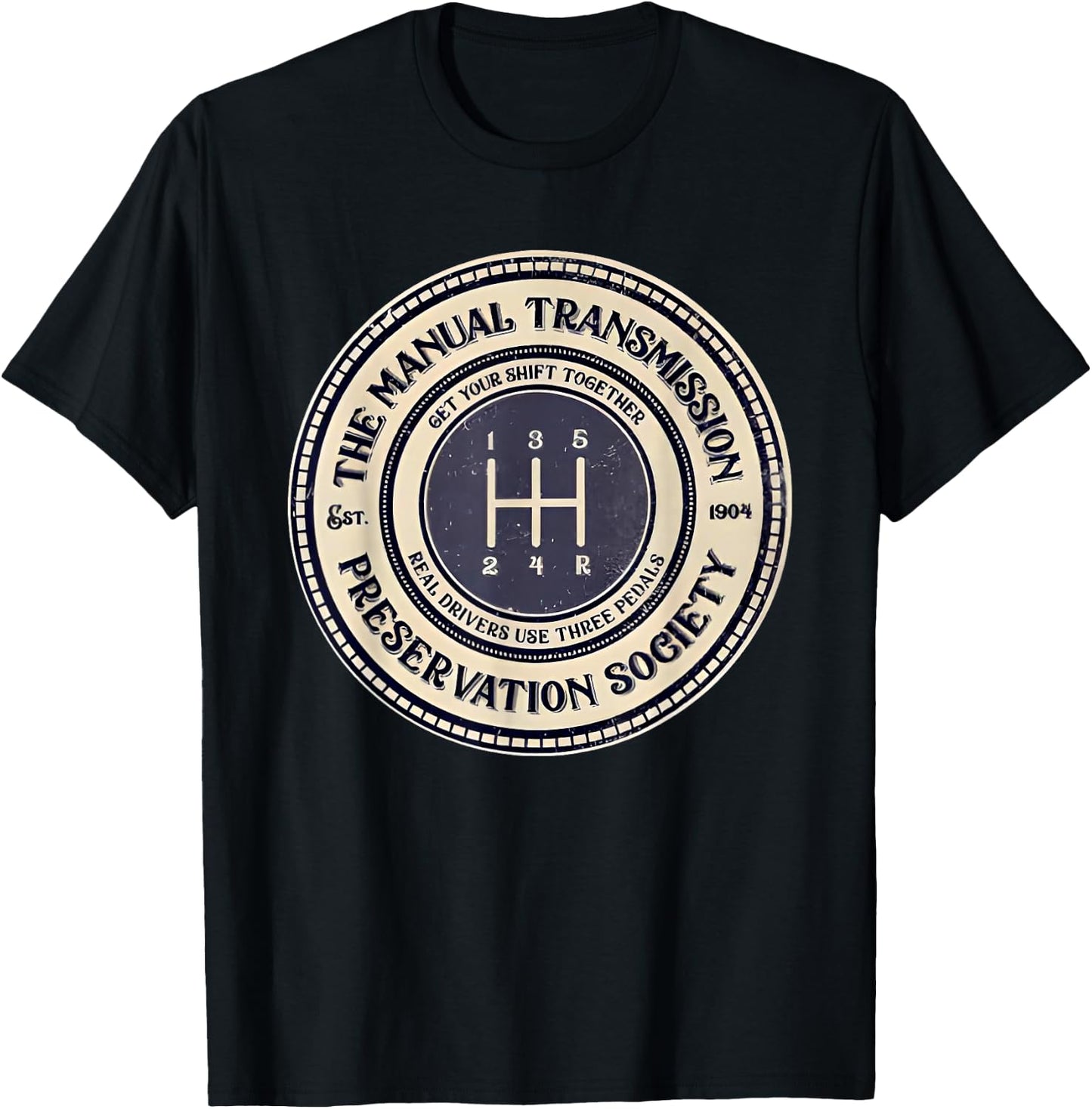 5 Speed the Manual Transmission Preservation Society T-Shirt - T-Shirt | Black