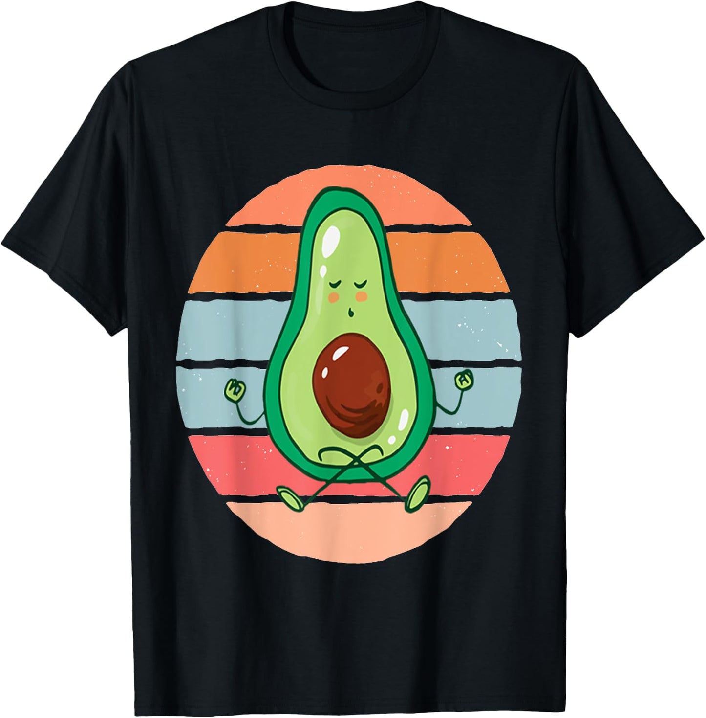 Funny Avocado Yoga Fitness Funny Exercising Gym Meditation T-Shirt - T-Shirt | Black