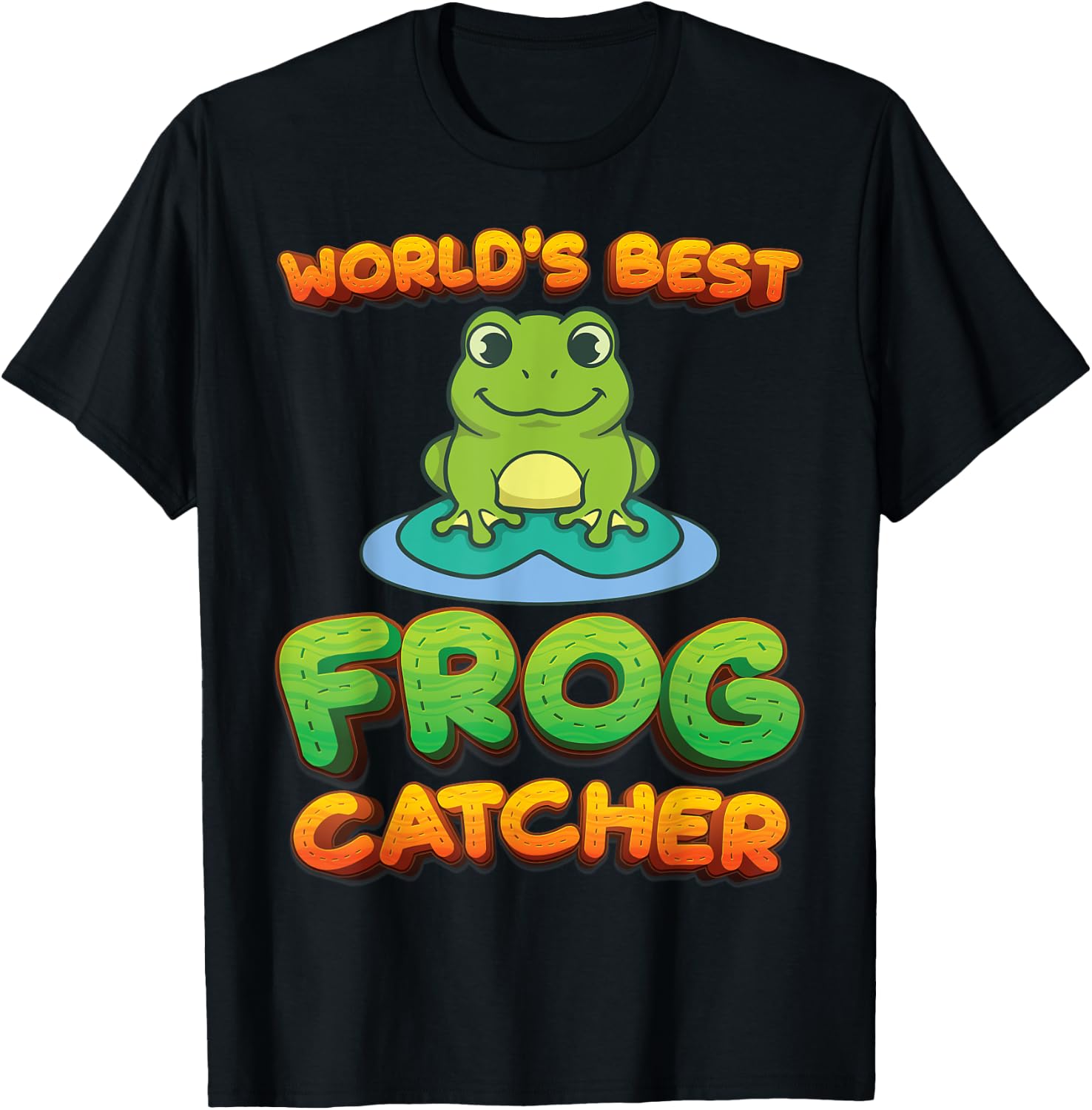 Frog Hunter Boys Girls Kids World's Best Frog Catcher Cute T-Shirt - T-Shirt | Black