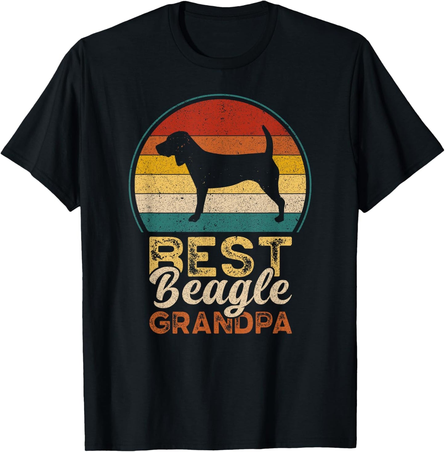 Best Beagle Grandpa, Father's Day, Grandfather Beagle T-Shirt - T-Shirt | Black