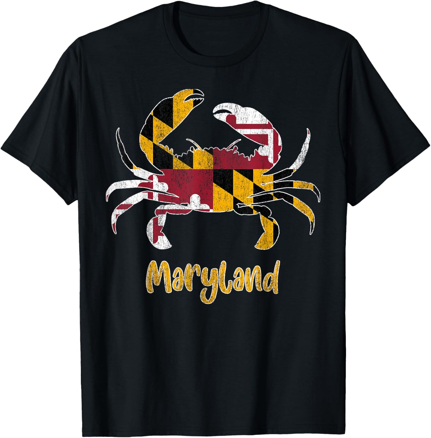Maryland Blue Crab Flag of Maryland Family Vacation Camping T-Shirt - T-Shirt | Black
