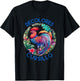 DeColores Cursillo Colorful Rooster Circle With Flowers T-Shirt - T-Shirt | Black