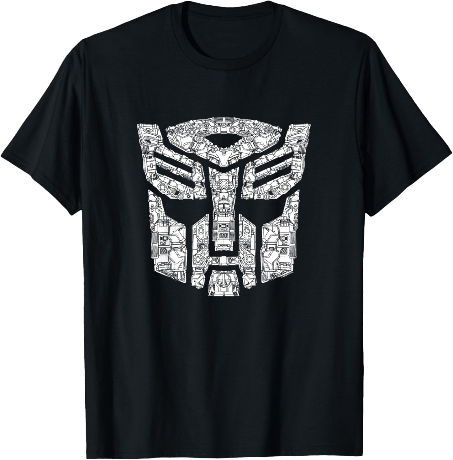 Transformers Detailed Autobot Icon Fill Helmet Symbol T-Shirt - T-Shirt | Black