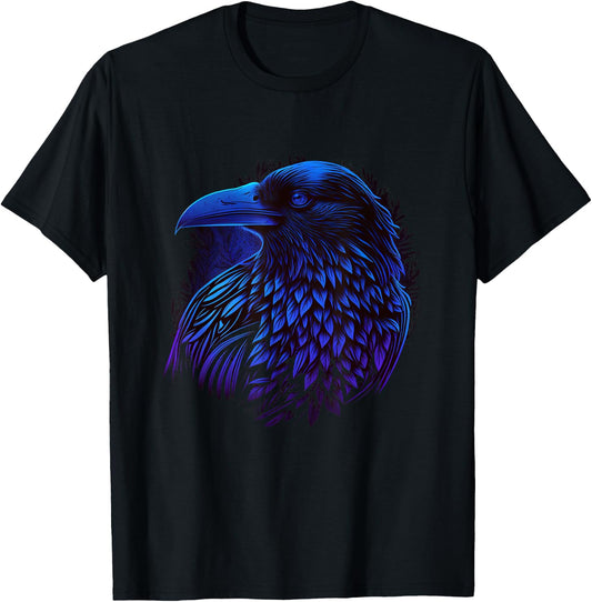 Raven Graphic Goth Black Crow T-Shirt - T-Shirt | Black