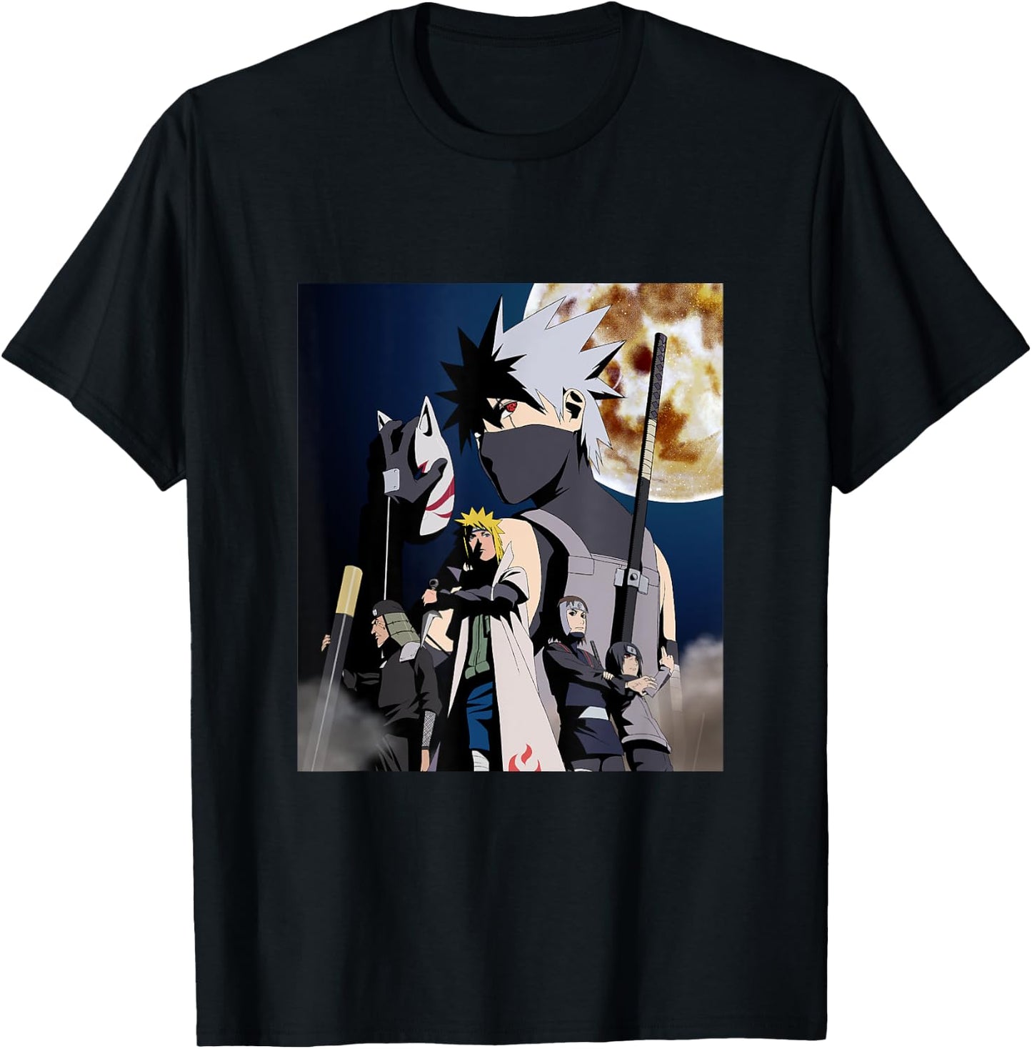 Naruto Shippuden Full Moon Hokage Clan Character Art T-Shirt - T-Shirt | Black