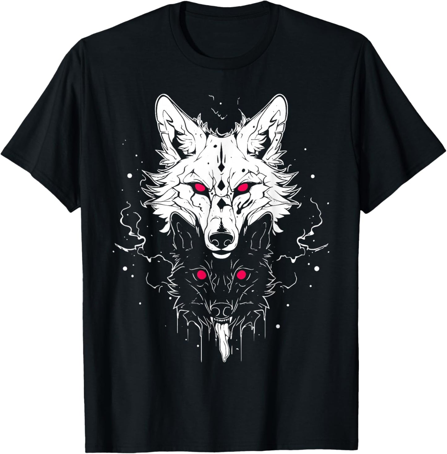 Occult Horror Witchy Gothic Furry Wolves | Wolf Fursona T-Shirt - T-Shirt | Black