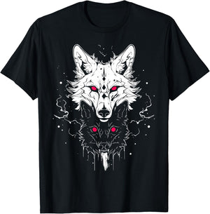 Occult Horror Witchy Gothic Furry Wolves | Wolf Fursona T-Shirt - T-Shirt | Black