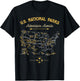 63 National Parks Map US Park Retro Vintage Camping Hiking T-Shirt - T-Shirt | Black