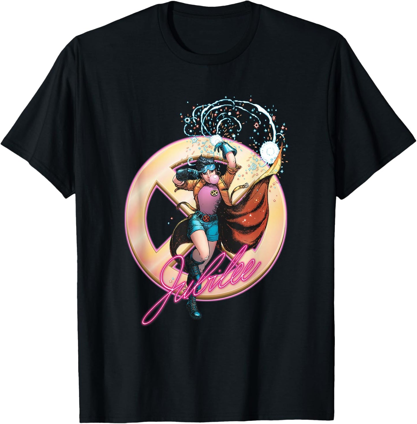 Marvel X-Men Jubilee Bringing The Party Vintage Portrait T-Shirt - T-Shirt | Black