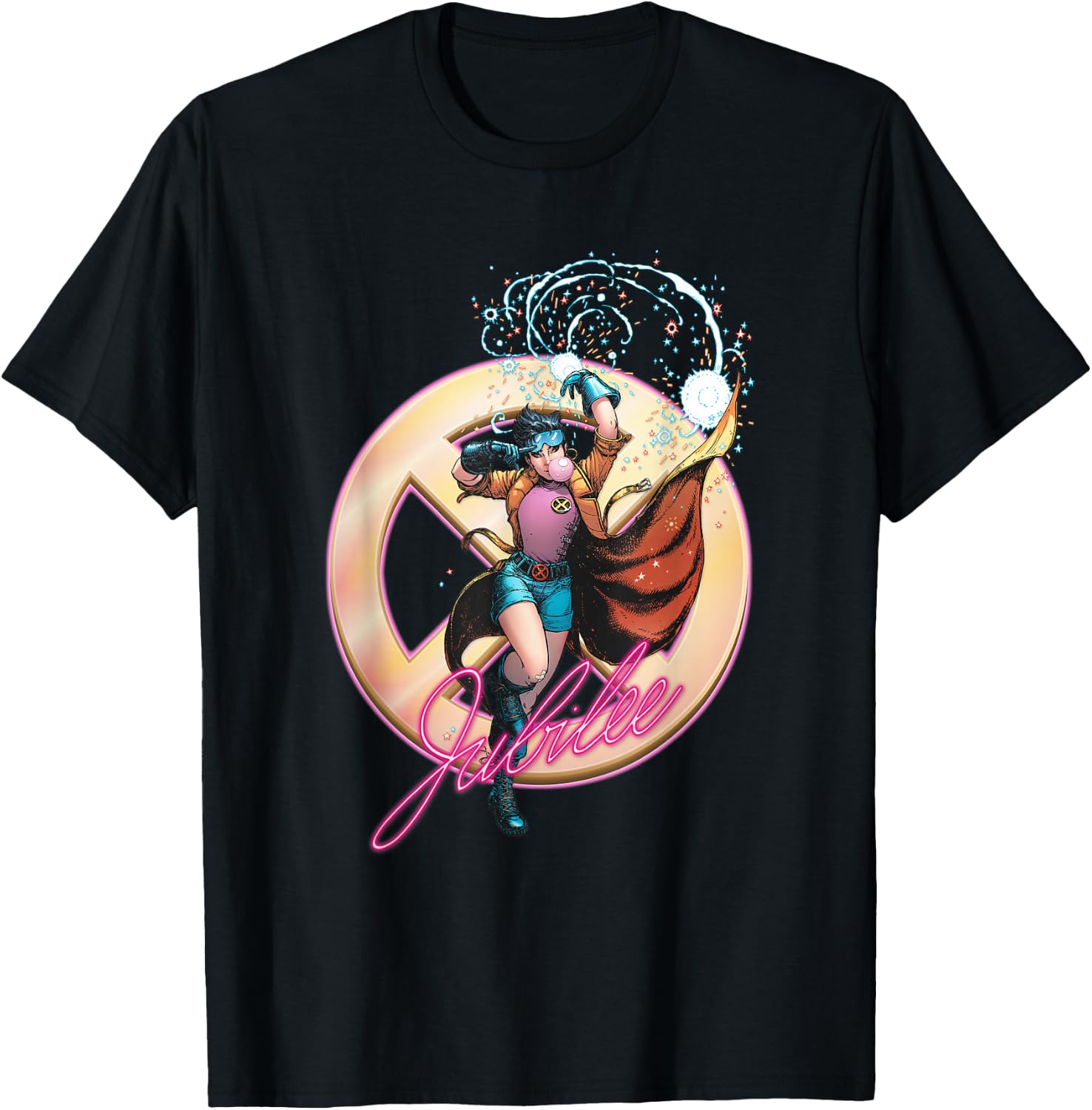 Marvel X-Men Jubilee Bringing The Party Vintage Portrait T-Shirt - T-Shirt | Black