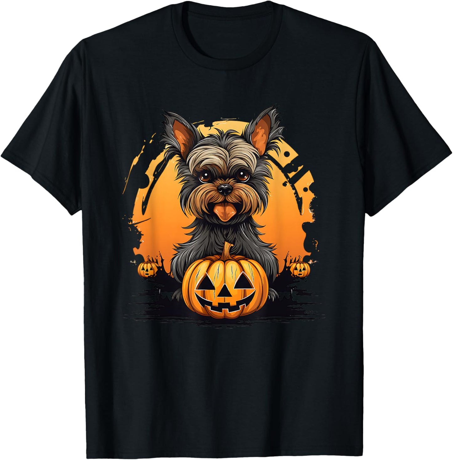 Halloween Dog Costume With Pumpkin Hocus Pocus T-Shirt - T-Shirt | Black