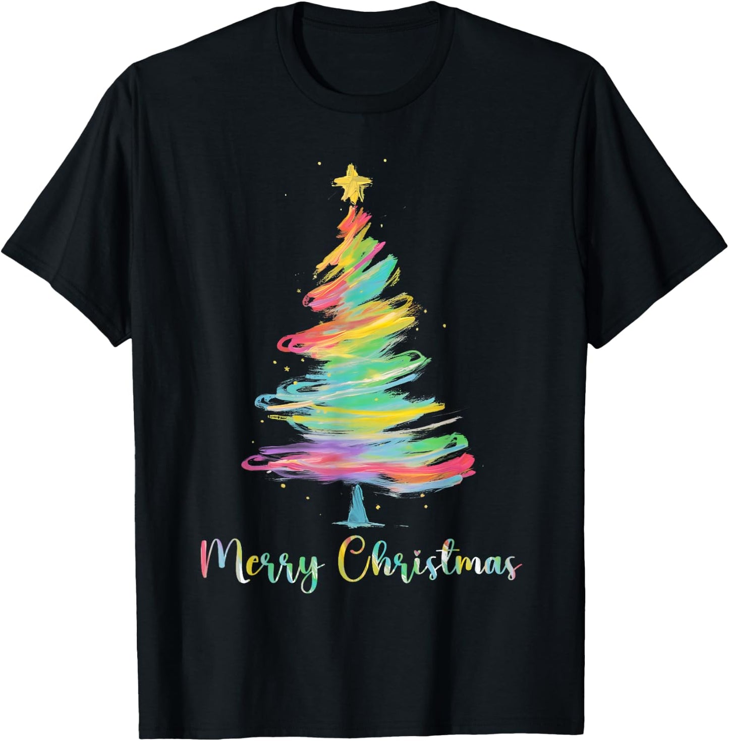 Merry Christmas Tree Matching Family Xmas Men Women Kids T-Shirt - T-Shirt | Black