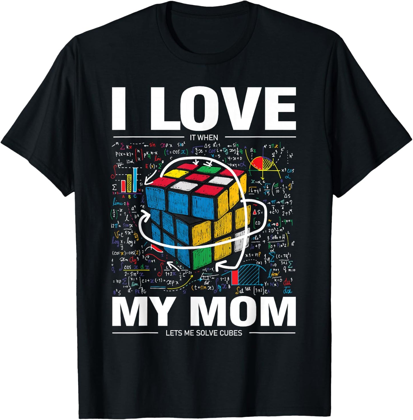 I Love It When My Mom Lets Me Solve Cubes Speedcubing Kids T-Shirt - T-Shirt | Black
