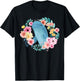 Dolphin Flower Floral T-Shirt - T-Shirt | Black