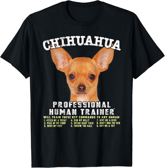 Kitana Chihuahua Dog Themed , -Adults, Black, Small, Short Sleeve, Cotton, Classic Fit, Modern Classic, Chihuahua T-Shirt - T-Shirt | Black