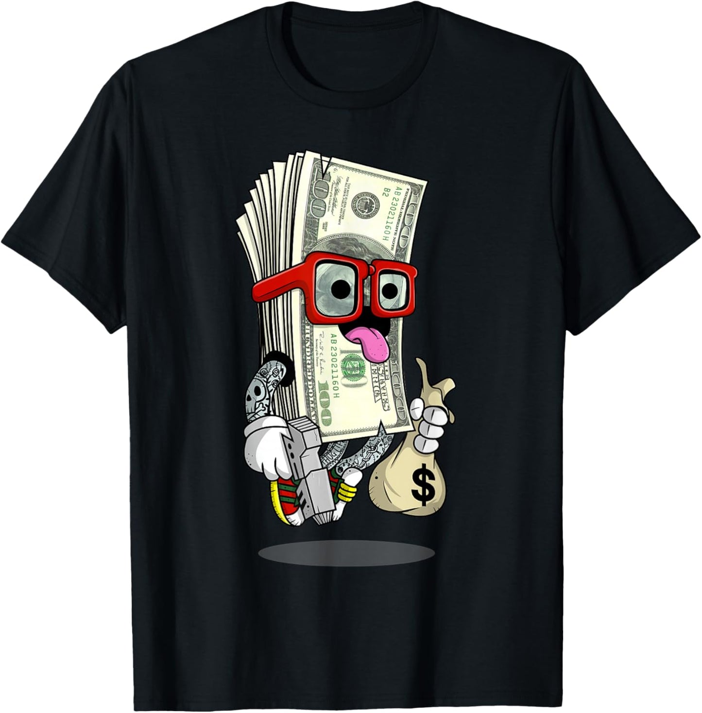 Money Hip Hop Graphic Urban Graffiti Art T-Shirt - T-Shirt | Black
