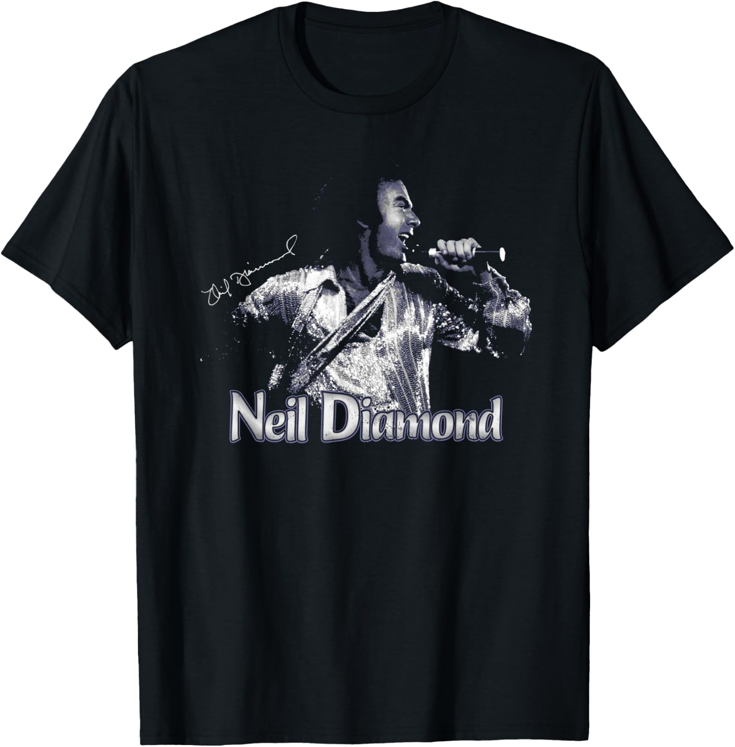 Official Neil Diamond Singing Photo T-Shirt - T-Shirt | Black
