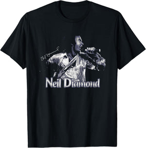 Official Neil Diamond Singing Photo T-Shirt - T-Shirt | Black