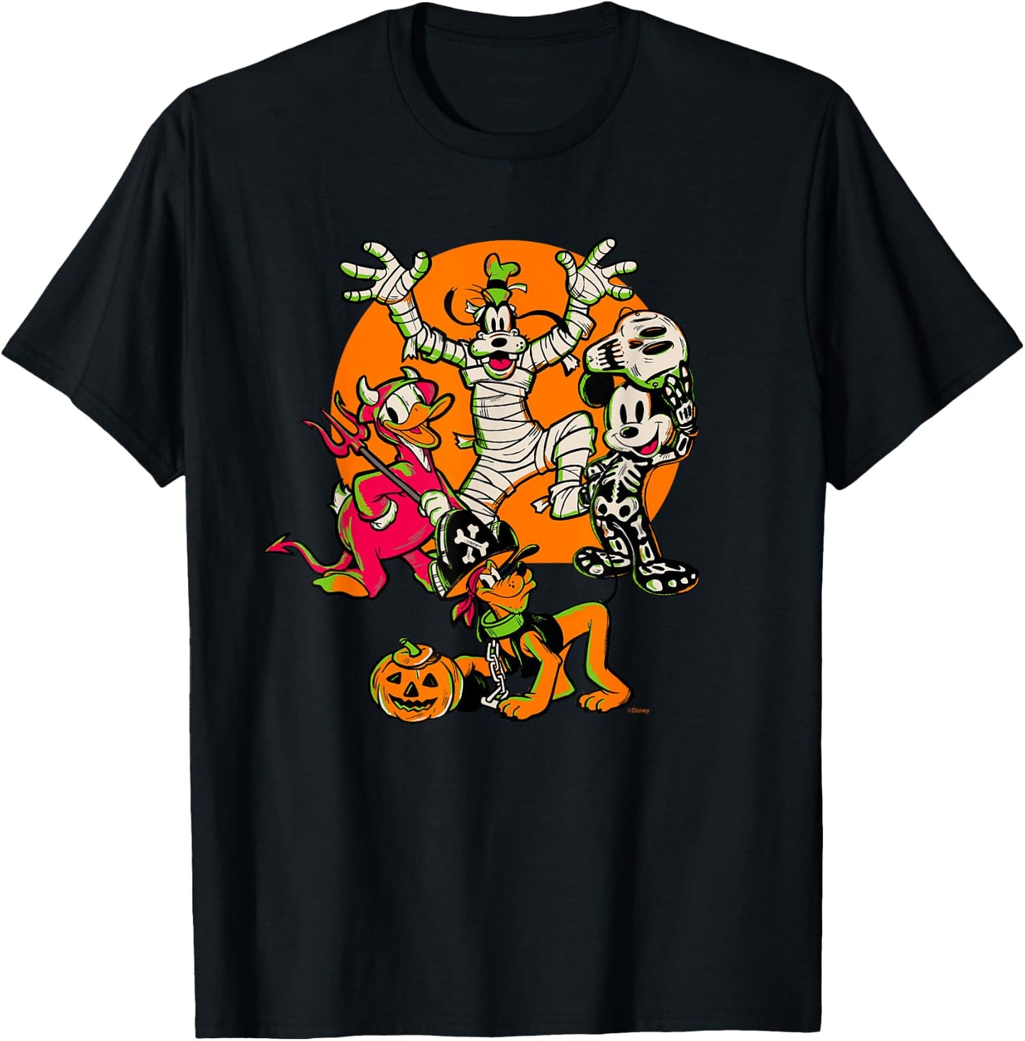 Disney 100 Mickey Donald Goofy & Pluto Halloween Costumes T-Shirt - T-Shirt | Black