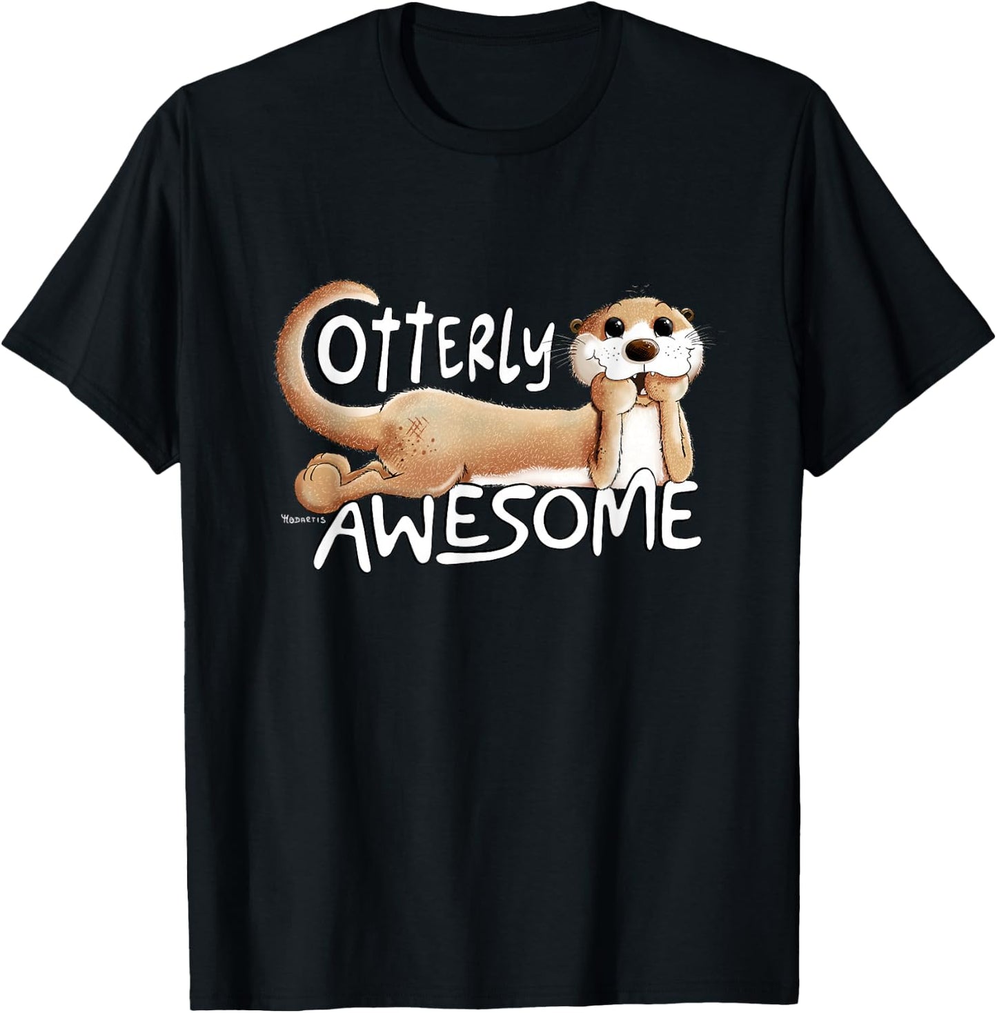Otterly Awesome Otter Word Game Sea Otter Statement T-Shirt - T-Shirt | Black