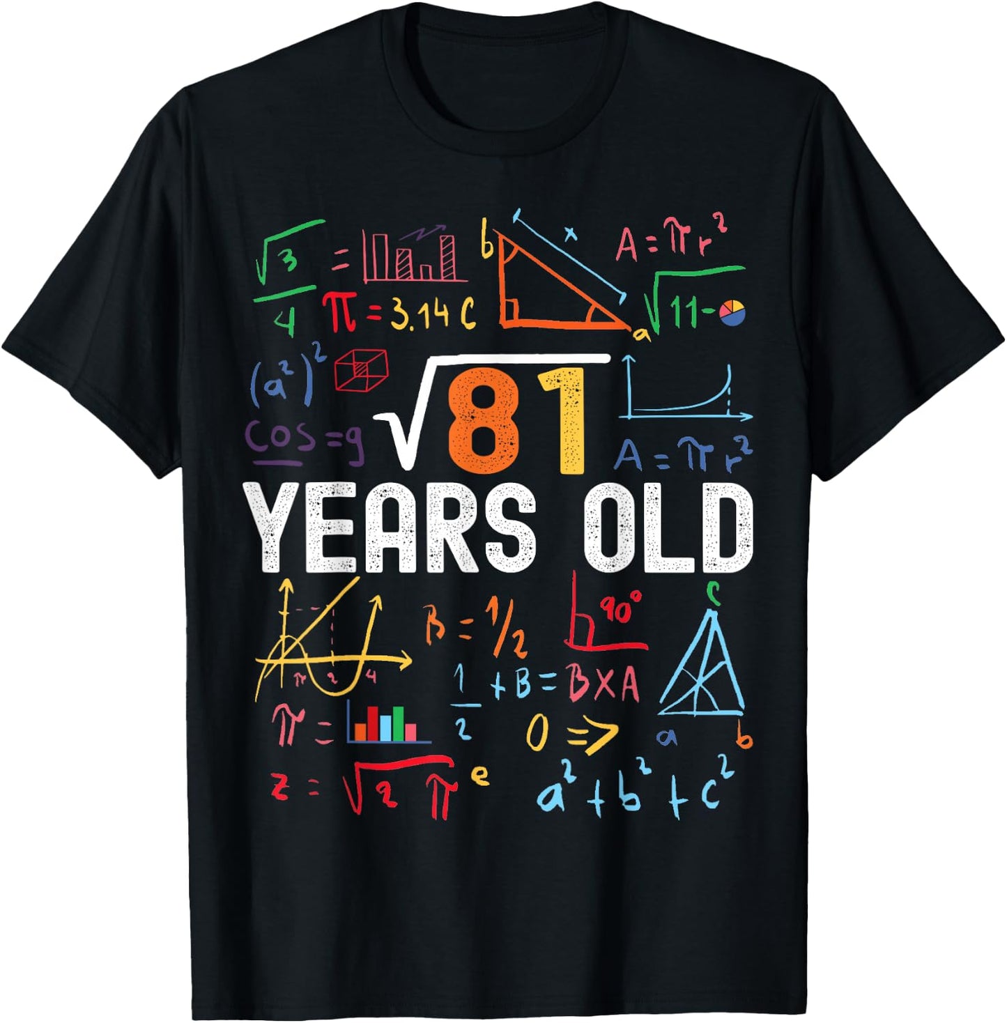 Square Root Of 81 9th Birthday 9 Years Old Birthday T-Shirt - T-Shirt | Black