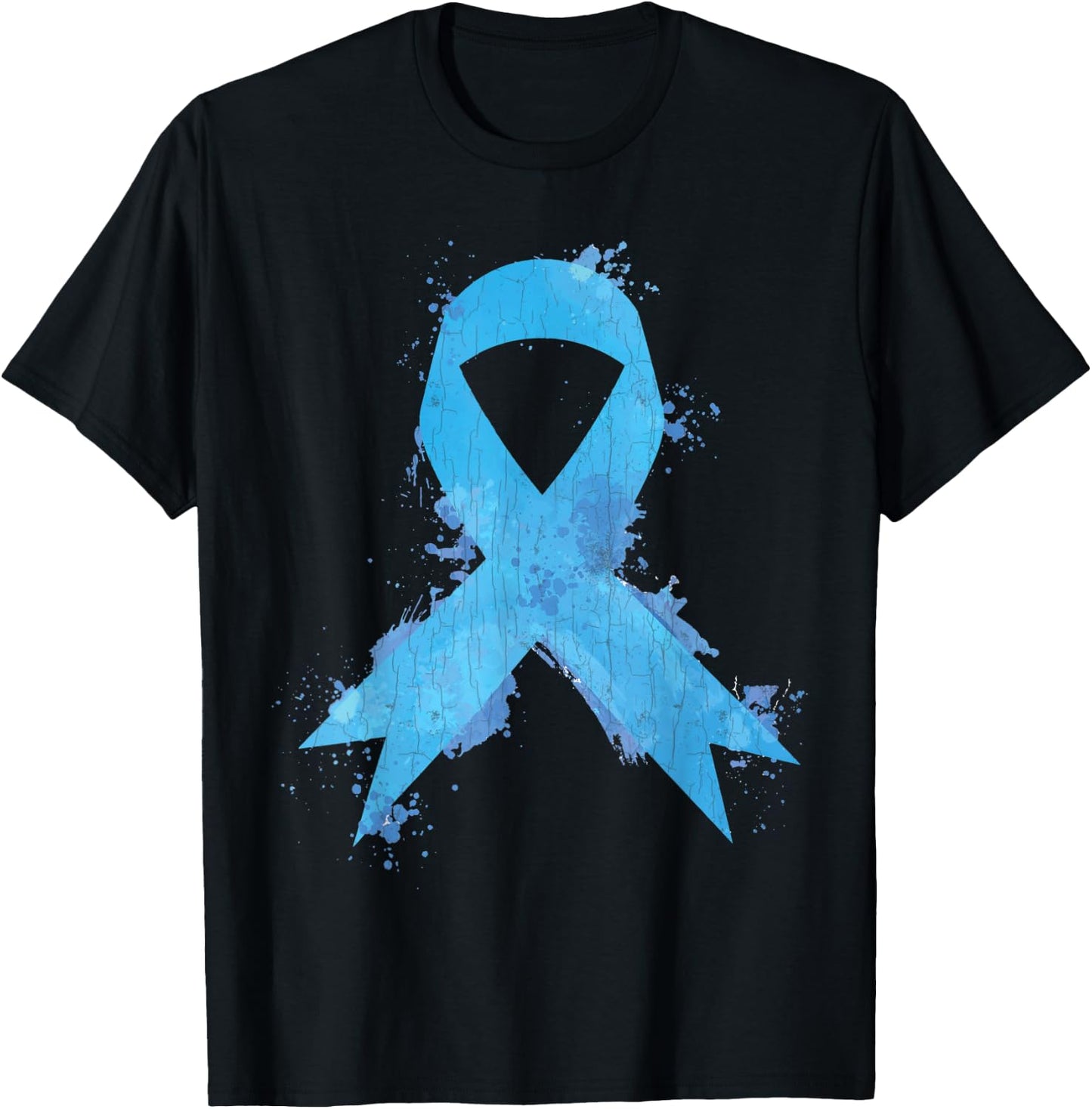 Light Blue Ribbon Pocket Prostate Cancer Awareness Graphic T-Shirt - T-Shirt | Black