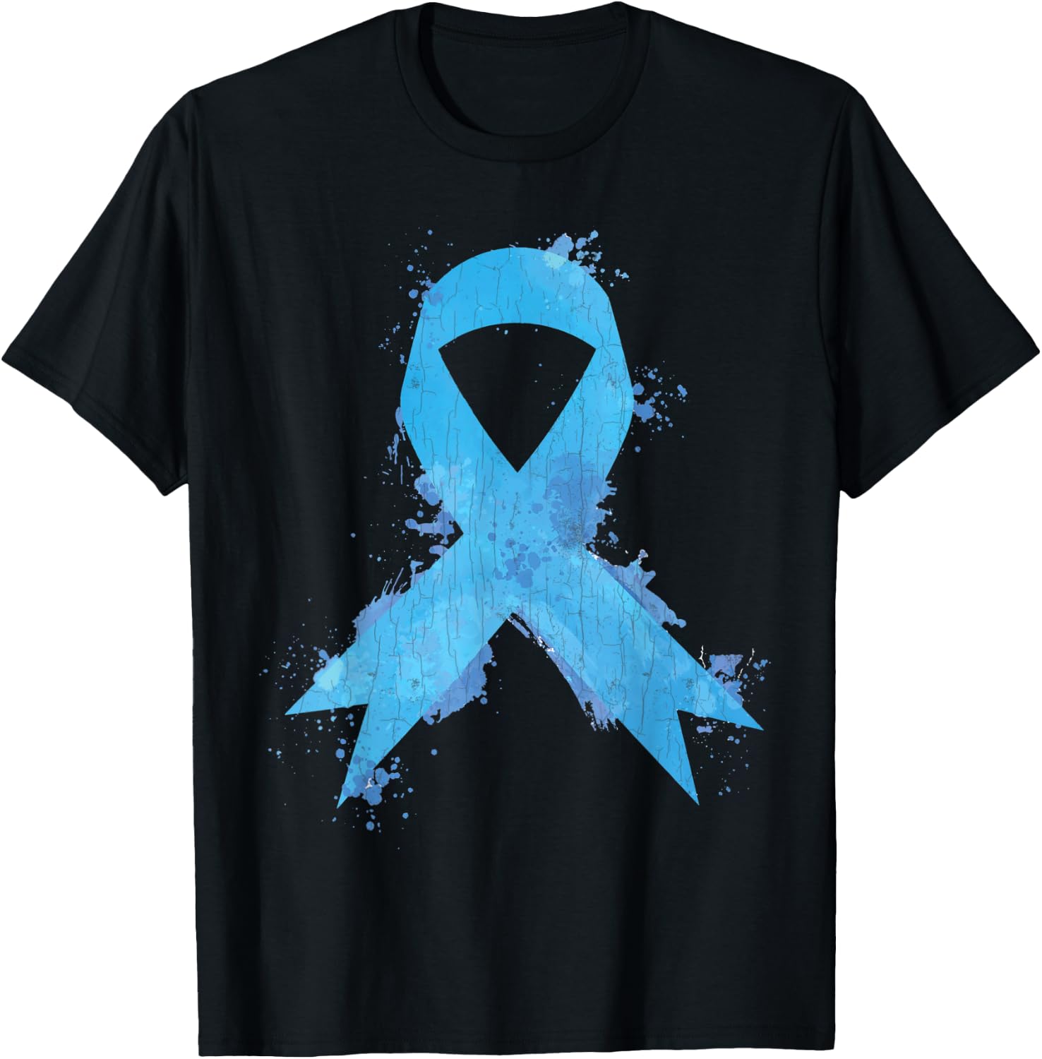Light Blue Ribbon Pocket Prostate Cancer Awareness Graphic T-Shirt - T-Shirt | Black