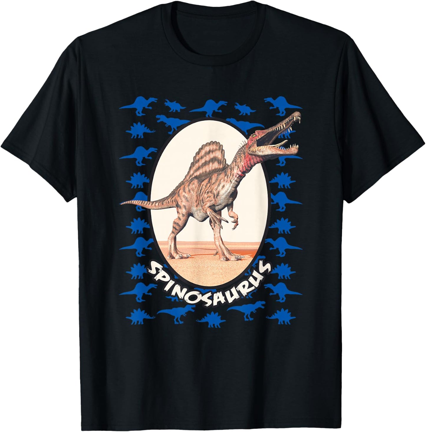 Spinosaurus Shirt for Kids, Dino Gift, Dinosaur Adult T-Shirt - T-Shirt | Black
