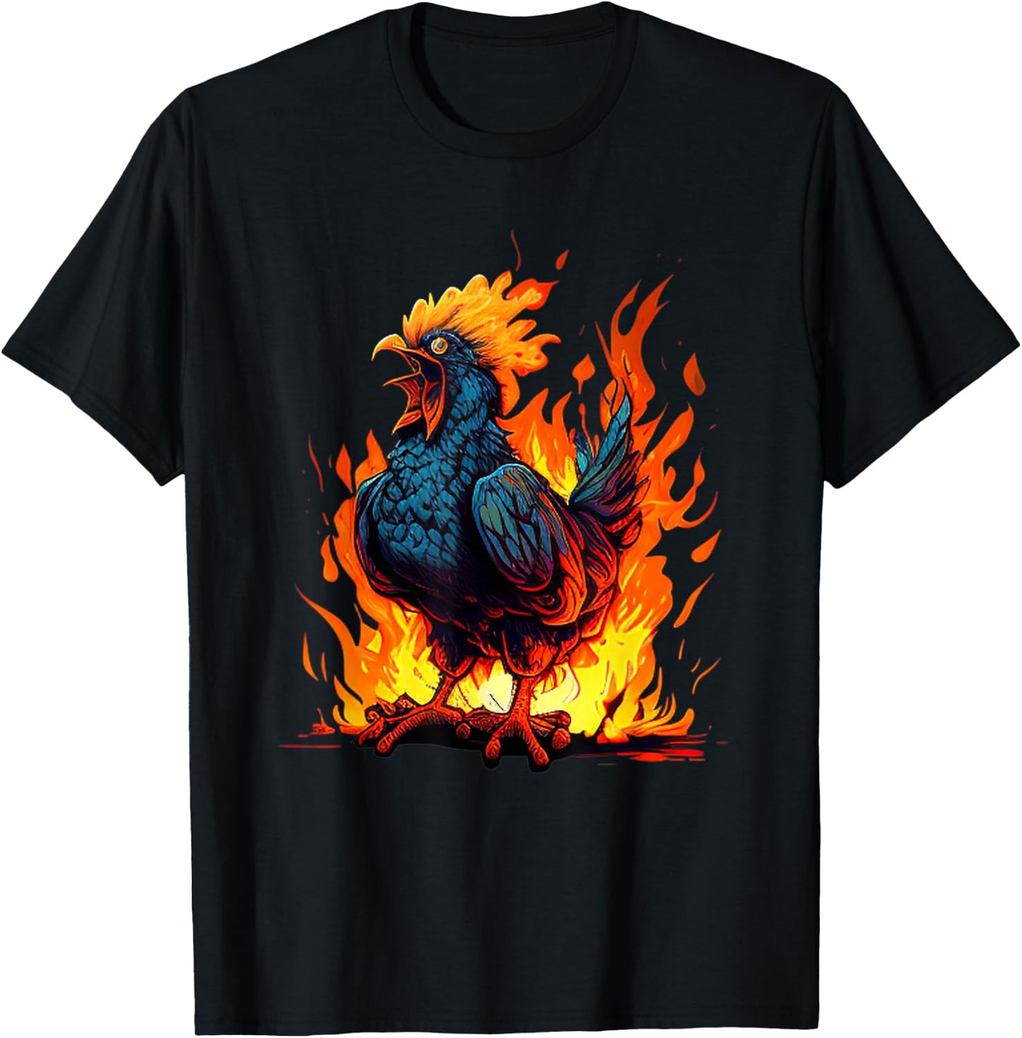 Angry Rooster for Hot Chicken and Hell Roosters Lovers T-Shirt - T-Shirt | Black
