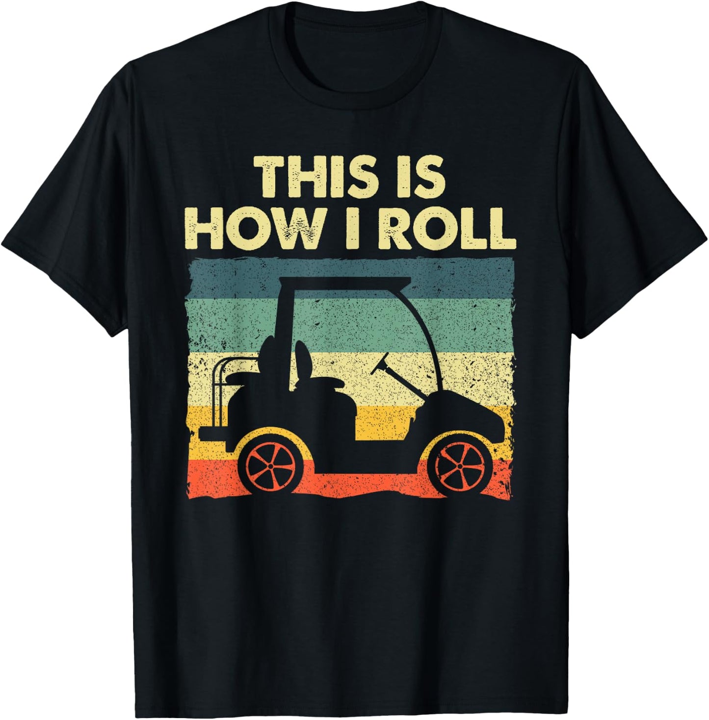 Funny Golf Cart Design Women Kids Golfer Golf Lover T-Shirt - T-Shirt | Black