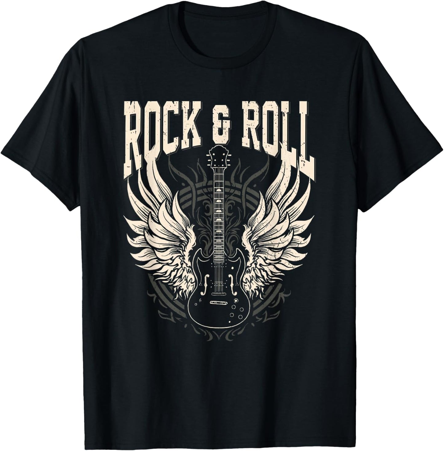 Rock and Roll Lover Gifts Cool Electric Guitar Concert Band T-Shirt - T-Shirt | Black