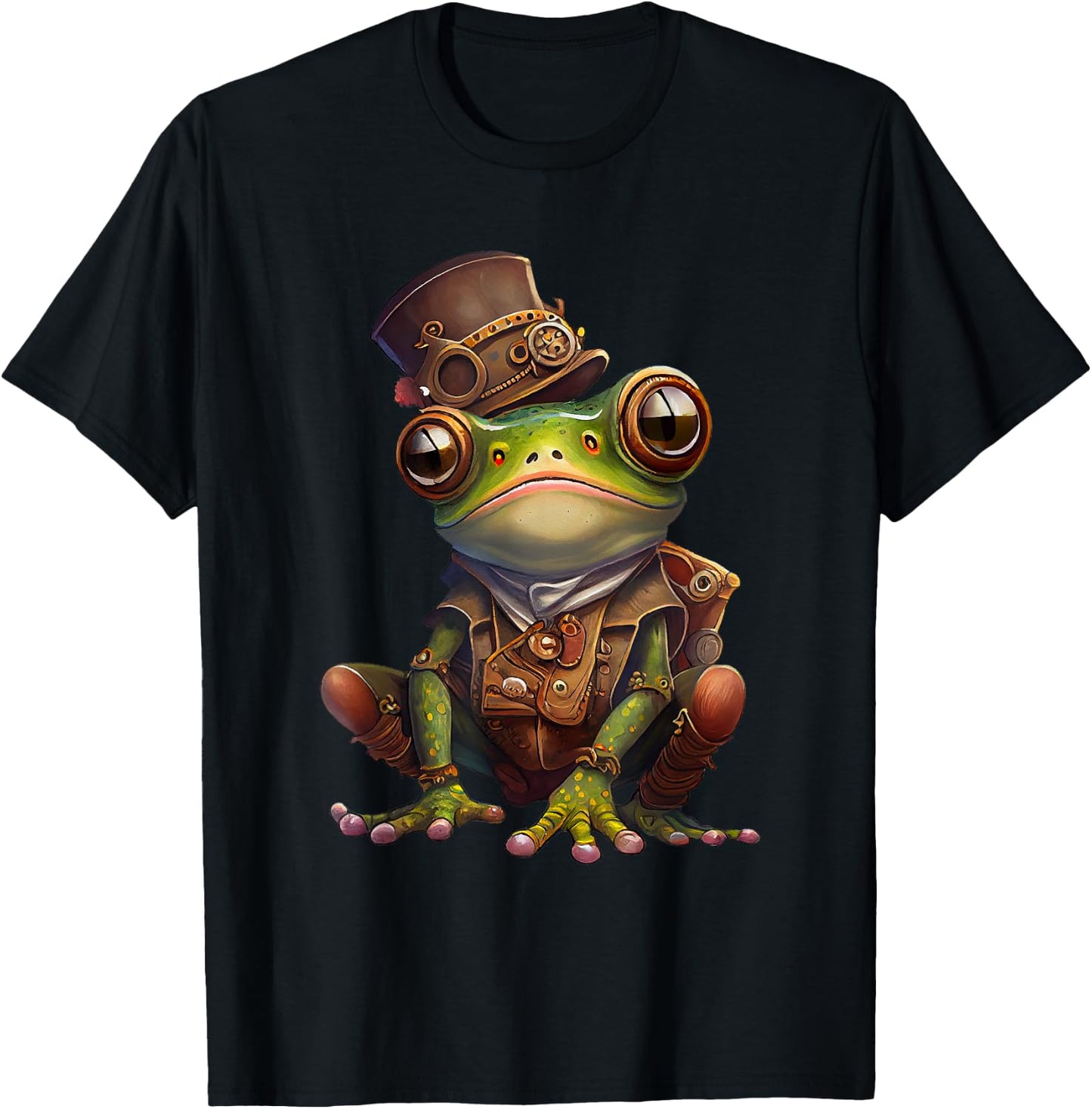 Steampunk frog engines power animals heart and soul T-Shirt - T-Shirt | Black