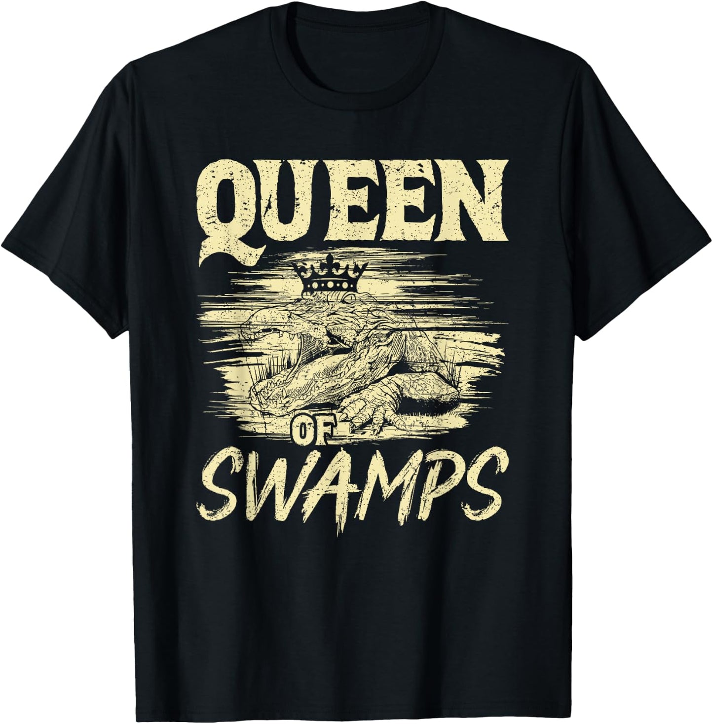 Gator Hunting Queen of Swamps Alligator Hunter T-Shirt - T-Shirt | Black