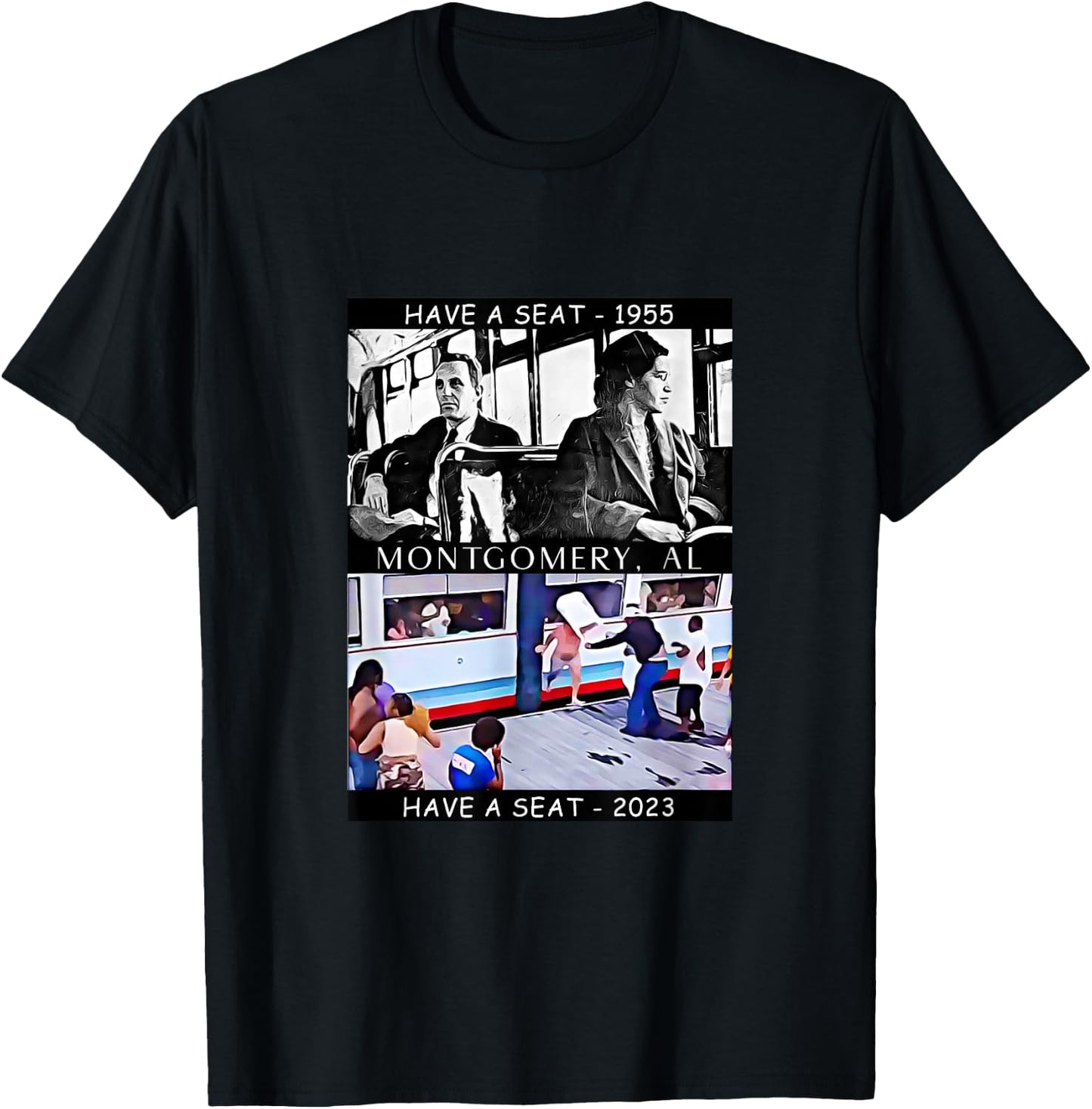 Montgomery Alabama Brawl Folding Chair Riverboat Fight 2023 T-Shirt - T-Shirt | Black