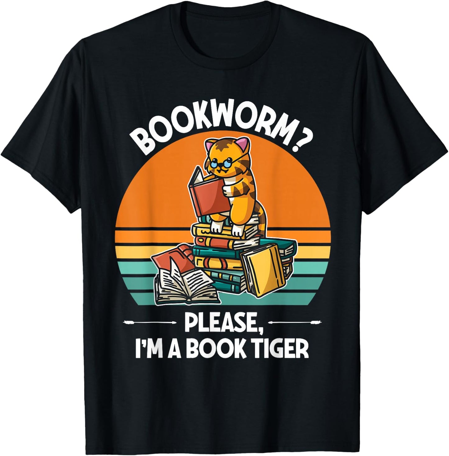 Bookworm Please I'm A Book Tiger T-Shirt - T-Shirt | Black