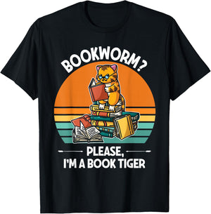 Bookworm Please I'm A Book Tiger T-Shirt - T-Shirt | Black
