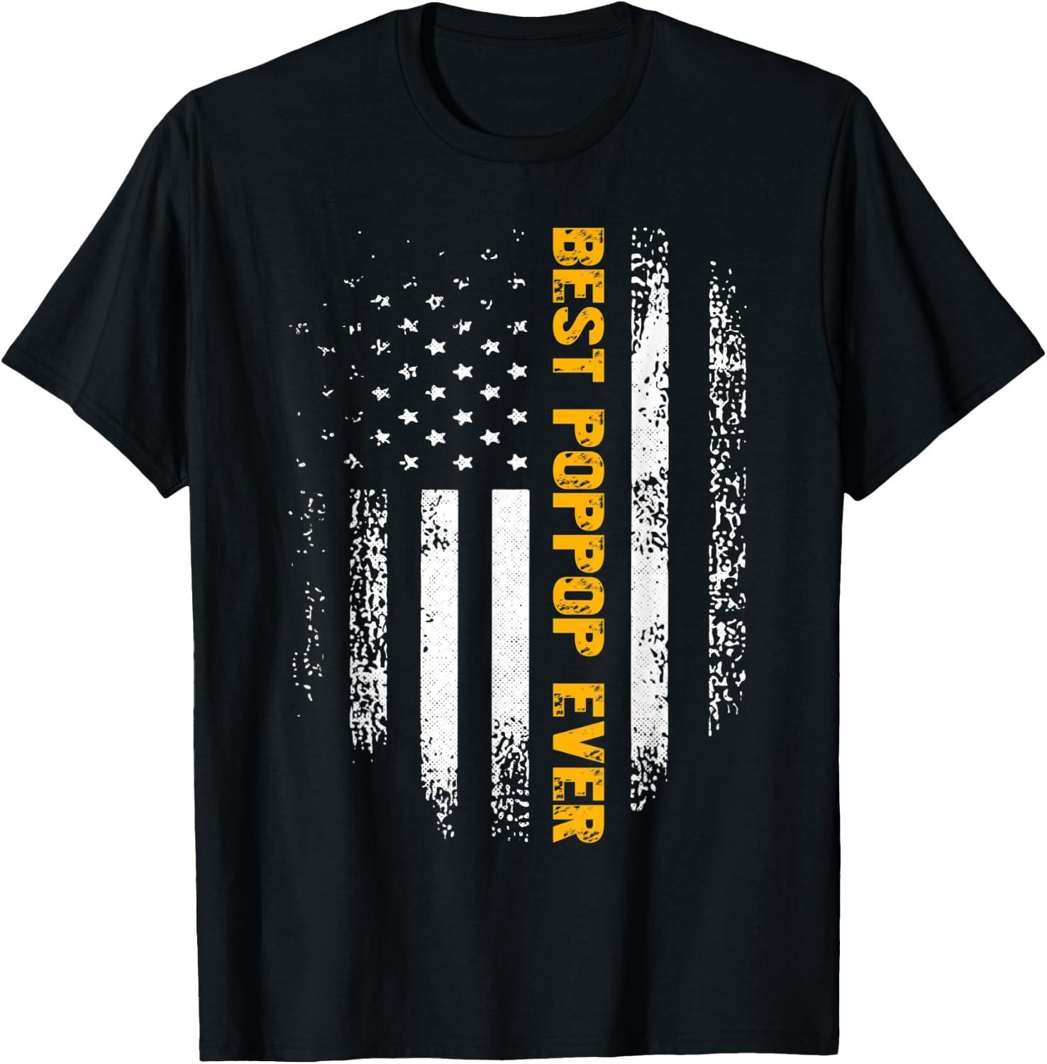 Vintage Best Poppop Ever American Flag Father's Day Gift T-Shirt - T-Shirt | Black