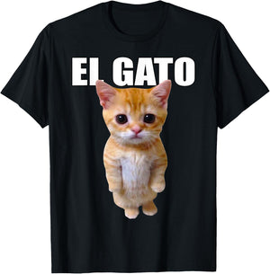 El Gato Meme Sad Crying Cat Munchkin Kitty Meme Trendy Small T-Shirt - T-Shirt | Black