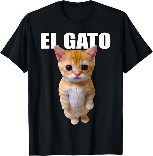 El Gato Meme Sad Crying Cat Munchkin Kitty Meme Trendy Small T-Shirt - T-Shirt | Black