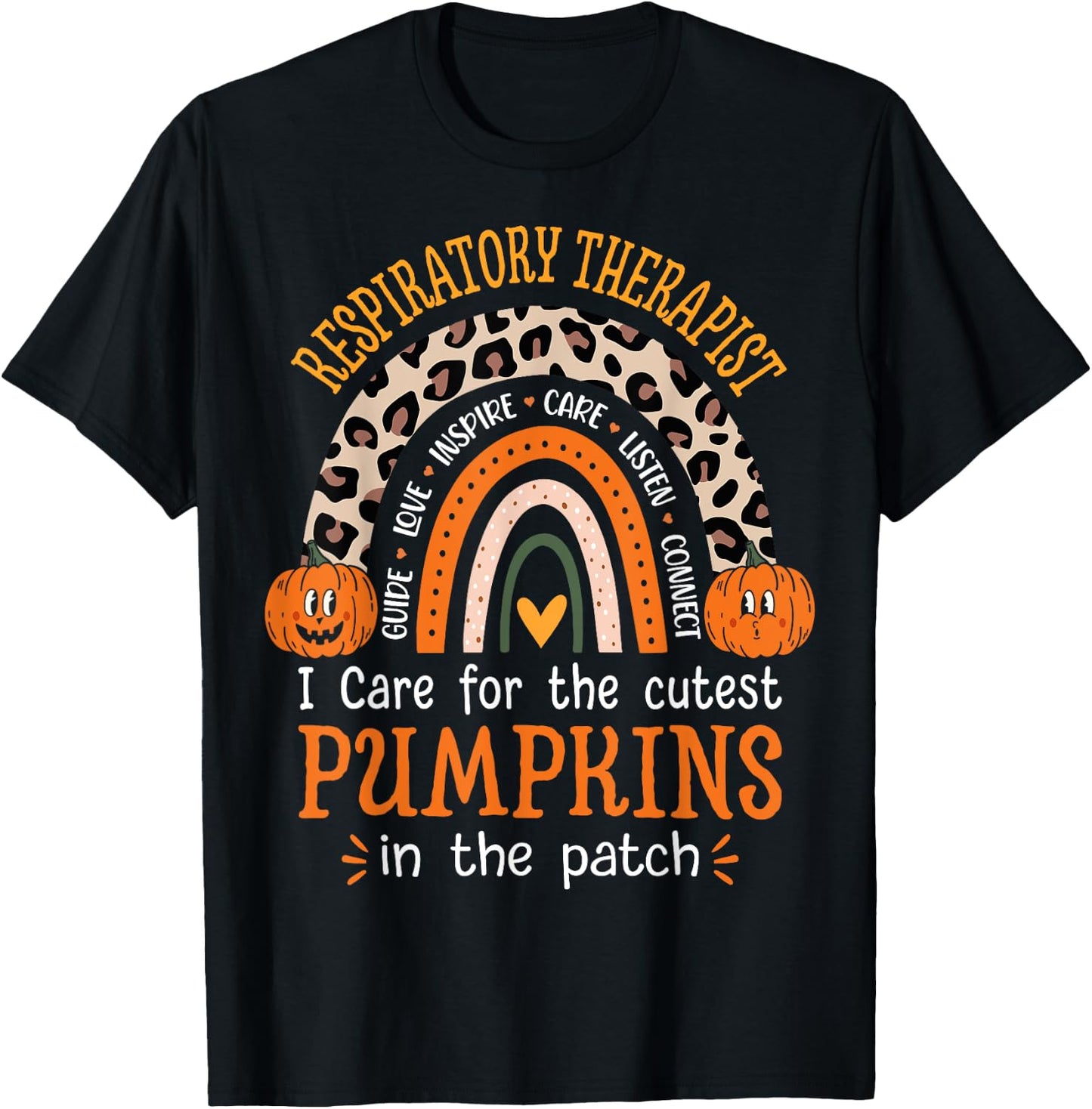 Respiratory Therapist Rainbow Halloween Therapist T-Shirt - T-Shirt | Black