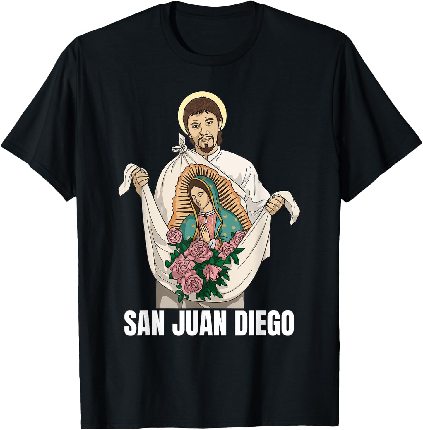 Saint Juan Diego Guadalupe Catholic T-Shirt - T-Shirt | Black