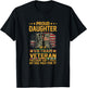 Proud Daughter of Vietnam Veteran Patriotic Vet Flag USA T-Shirt - T-Shirt | Black