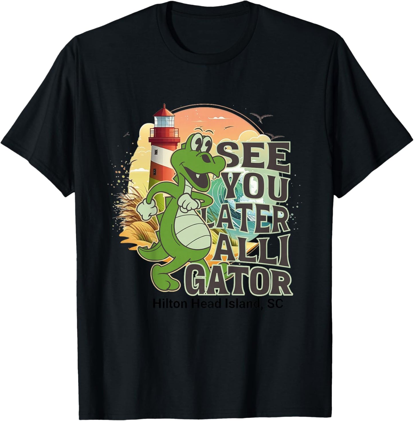 Kids Hilton Head Island South Carolina See You Later Alligator T-Shirt - T-Shirt | Black