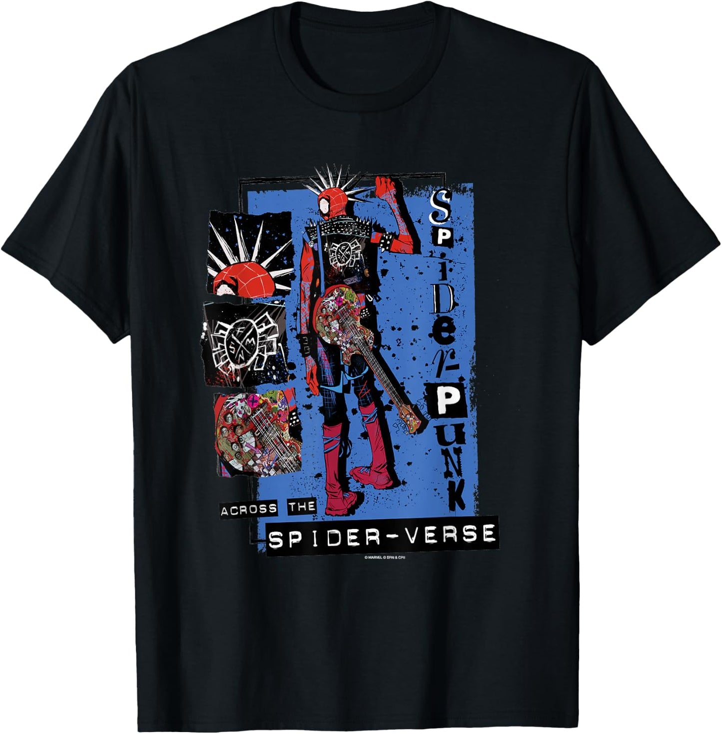 Marvel Spider-Man: Across The Spider-Verse Spider-Punk Back T-Shirt - T-Shirt | Black