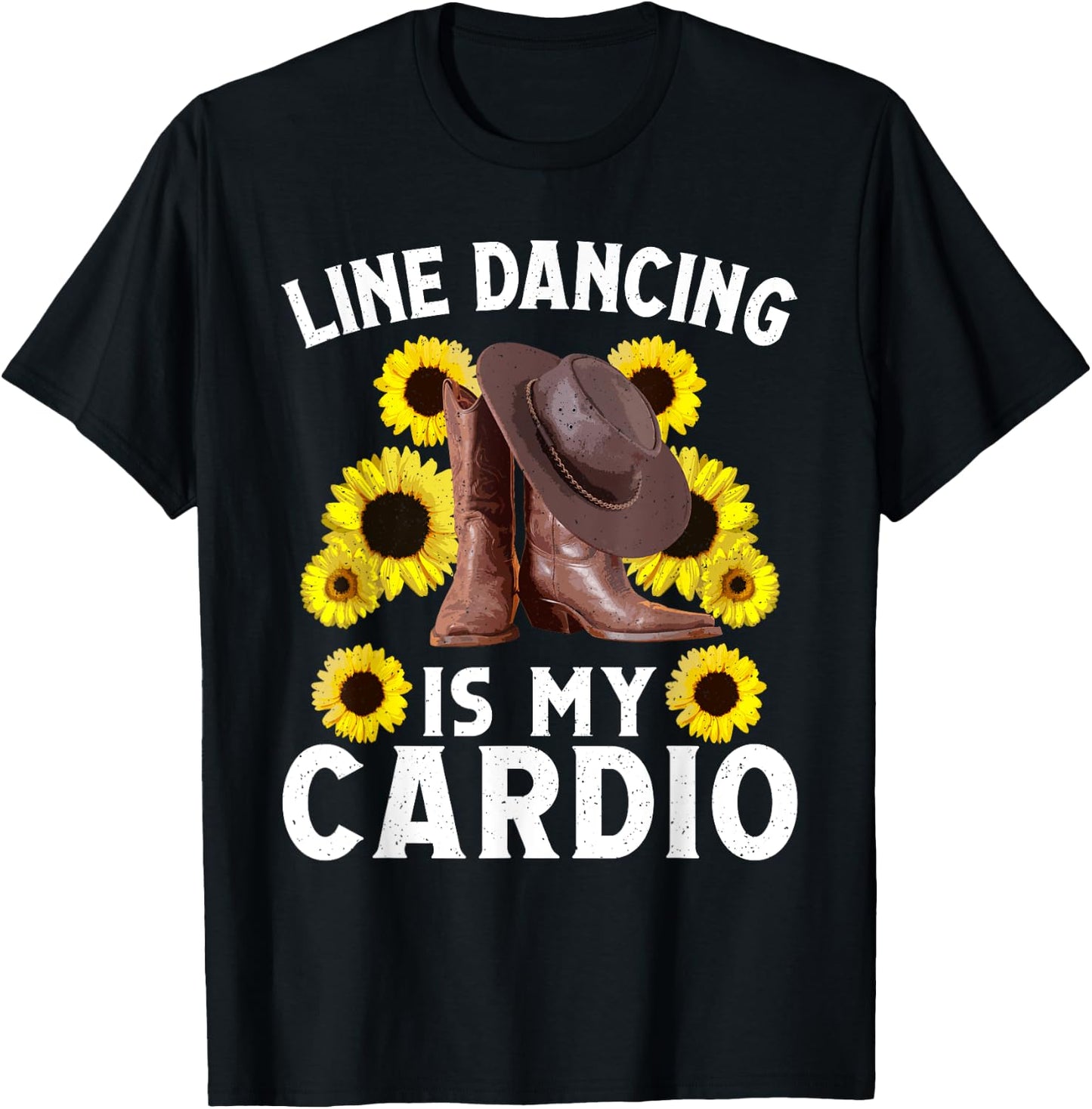 Line Dancing Art Men Country Dancing Rodeo Dancer T-Shirt - T-Shirt | Black