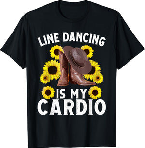 Line Dancing Art Men Country Dancing Rodeo Dancer T-Shirt - T-Shirt | Black
