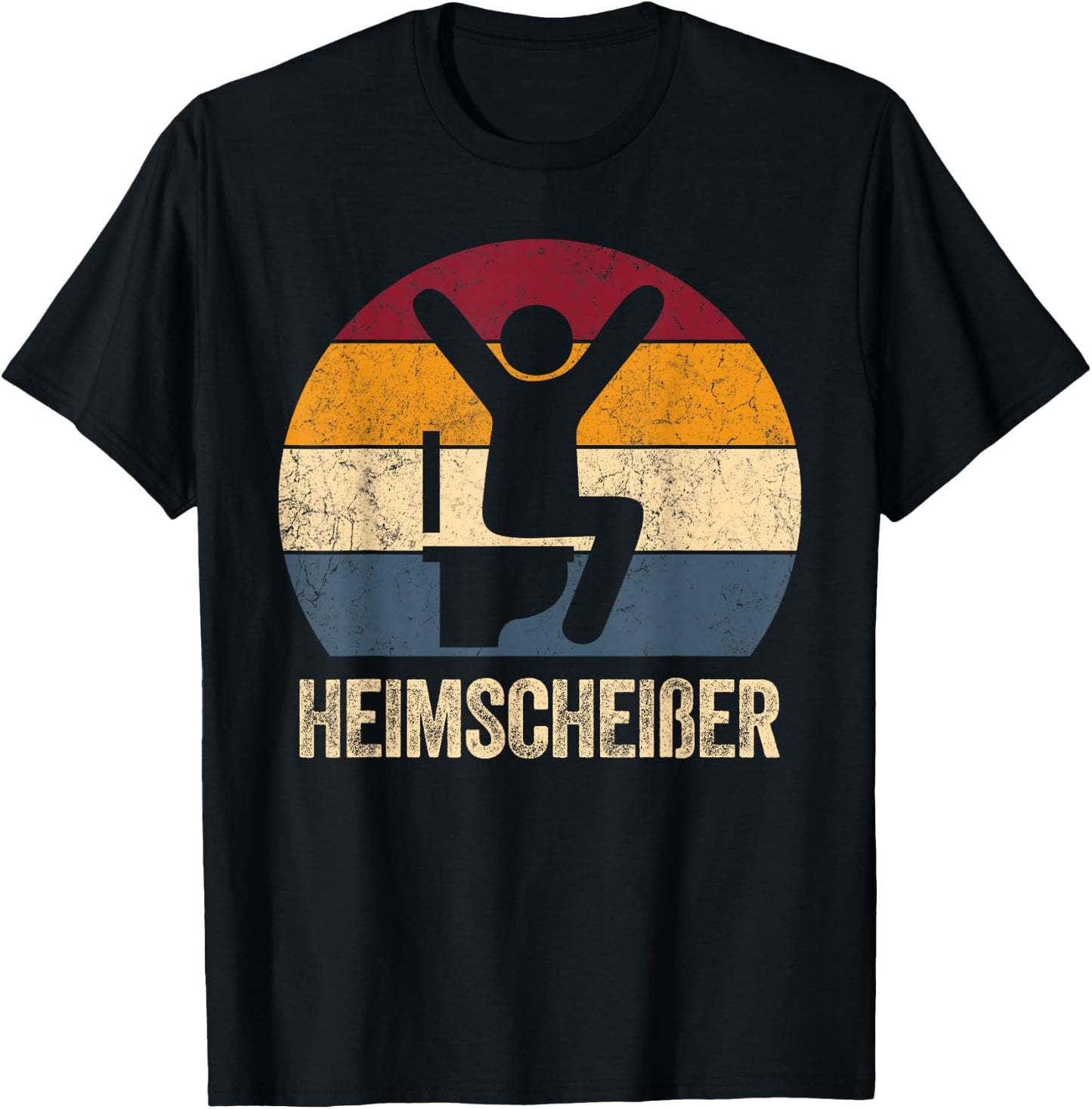 Heimscheißer Shirt Retro Rainbow Gekackt Wir Zu Home T-Shirt - T-Shirt | Black